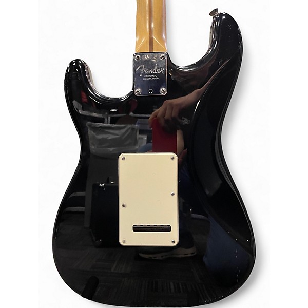 Used Fender American Standard Stratocaster HSS Black and White Solid Body Electric Guitar