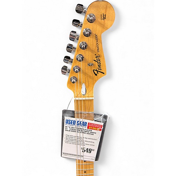Used 2017 Fender Player Stratocaster Olympic White Solid Body Electric Guitar