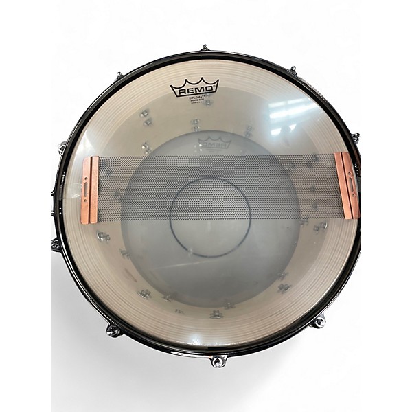 Used Orange County Drum & Percussion 14X7 25 PLY MAPLE  WHITE TO BLACK SPARKLE Drum