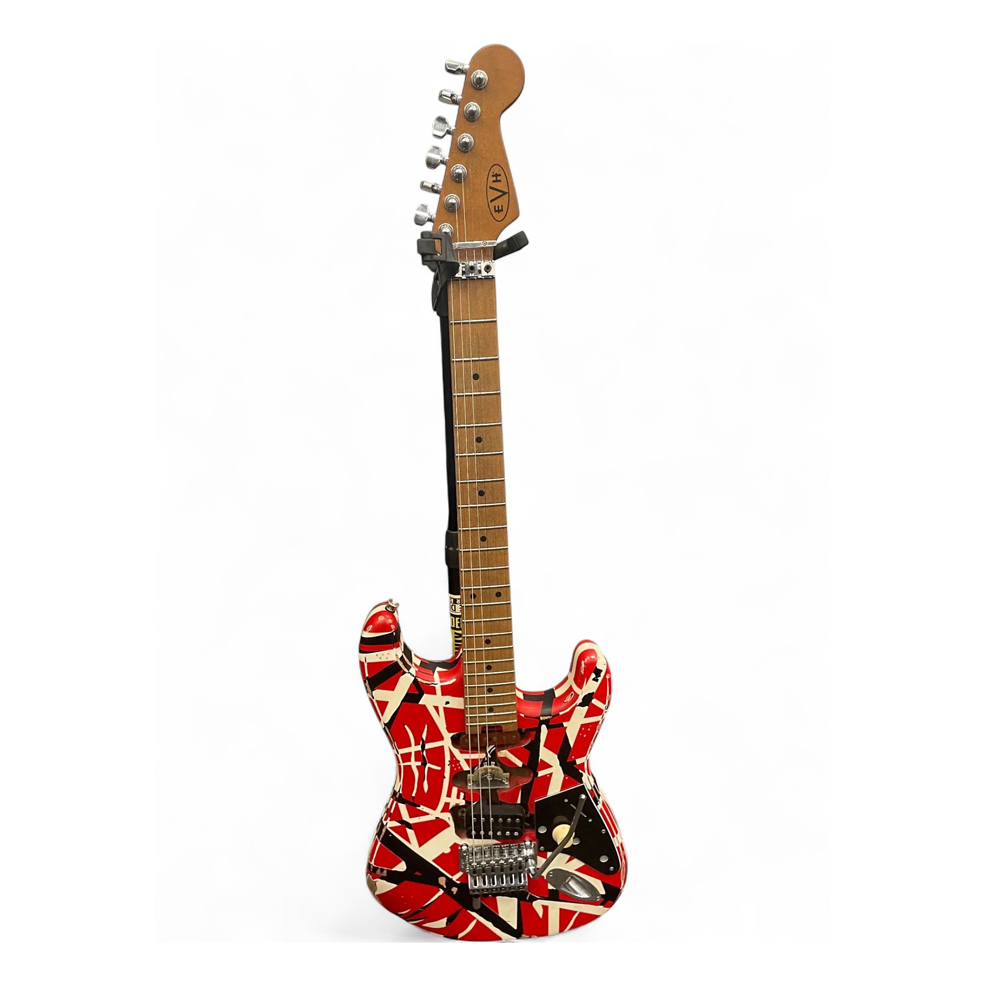 ギター EVH Striped Red with Black Stripe Used EVH Striped Series Frankie Red with Black and White