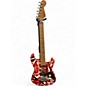 Used EVH Striped Series Frankie Red with Black and White Stripes Solid Body Electric Guitar thumbnail