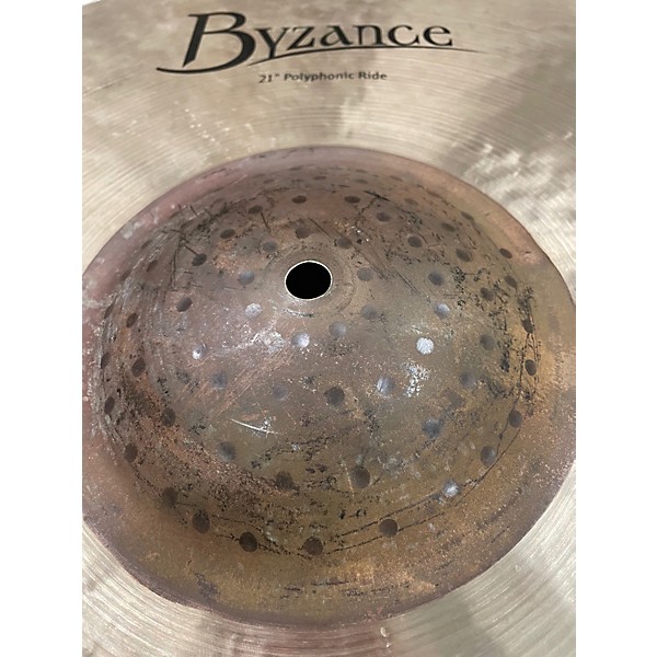 Used MEINL 21in BYZANCE POLYPHONIC RIDE Cymbal