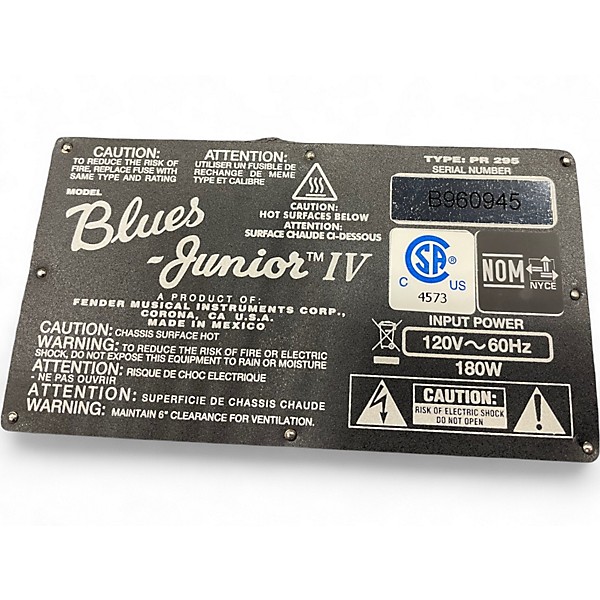 Used Fender Blues Junior IV 15W 1x12 Tube Guitar Combo Amp