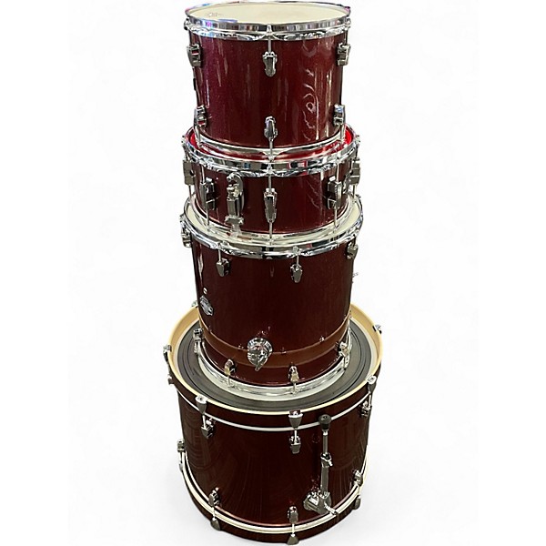Used Ludwig 4 Piece Classic Maple Pro red sparkle Drum Kit