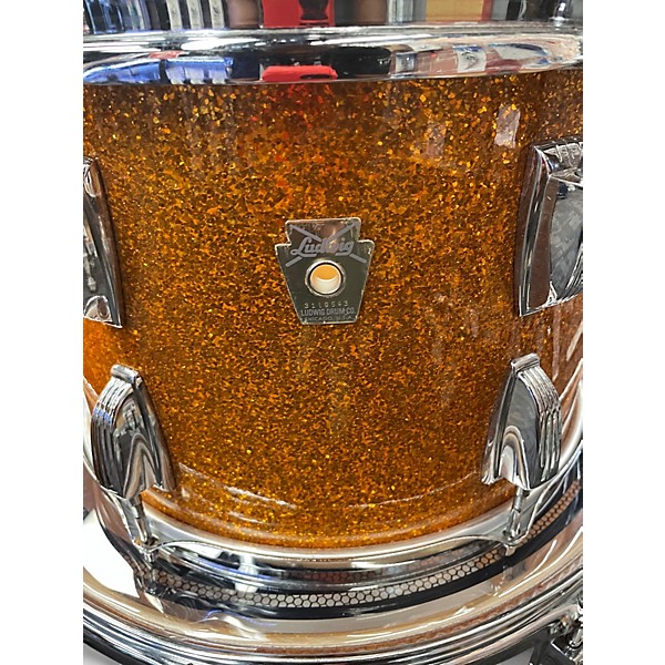 Used Ludwig 3 Piece Classic Maple Orange Sparkle Drum Kit