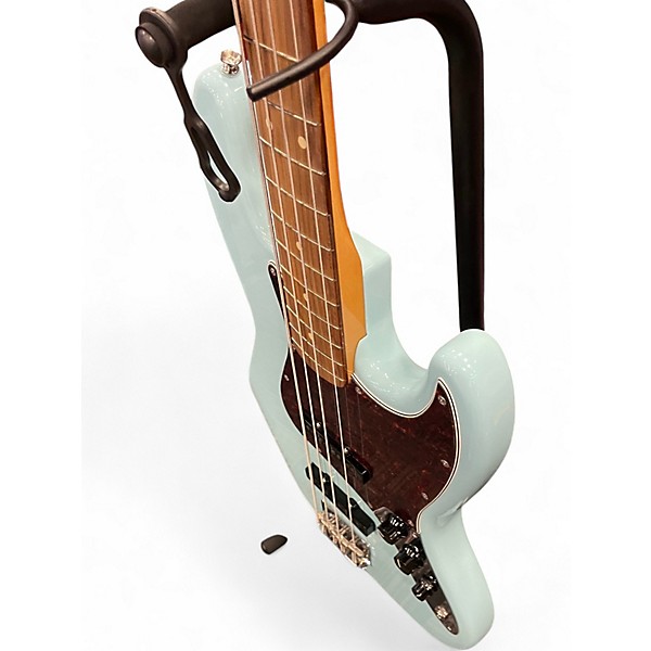 Used Fender 75th Anniversary Commemorative American Jazz Bass Daphne Blue Electric Bass Guitar