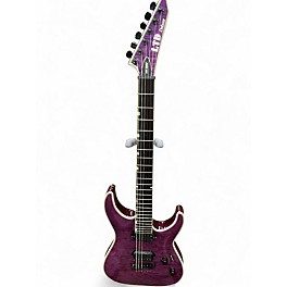 Used ESP LTD MH1000QT DELUXE Trans Purple Solid Body Electric Guitar