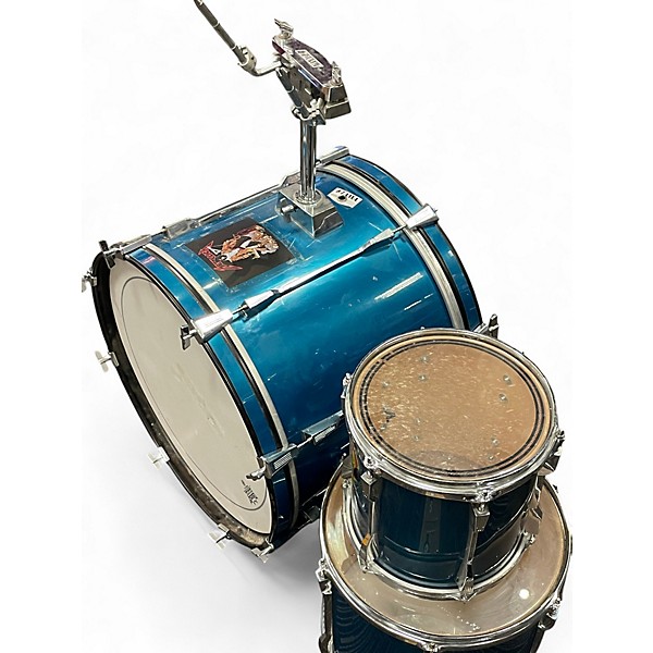 Used TAMA 3 Piece Rockstar Turquoise Drum Kit