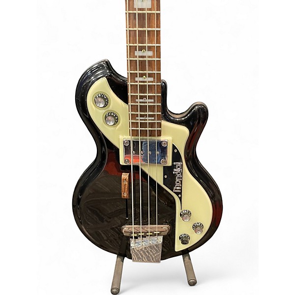 Used Italia Mondial Classic Black Electric Bass Guitar Black