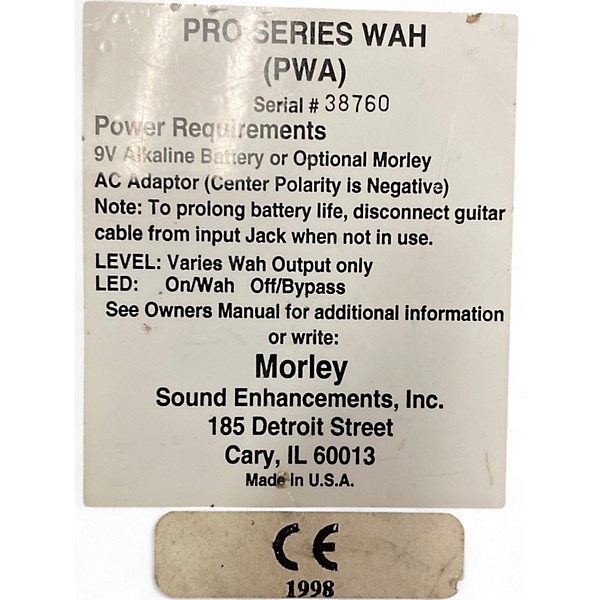 Used Morley Pro Series Effect Pedal