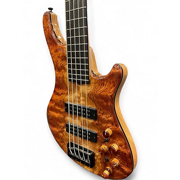 Used 2022 Roscoe SKB-3005 CUSTOM Waterfall Bubinga Top Electric Bass Guitar