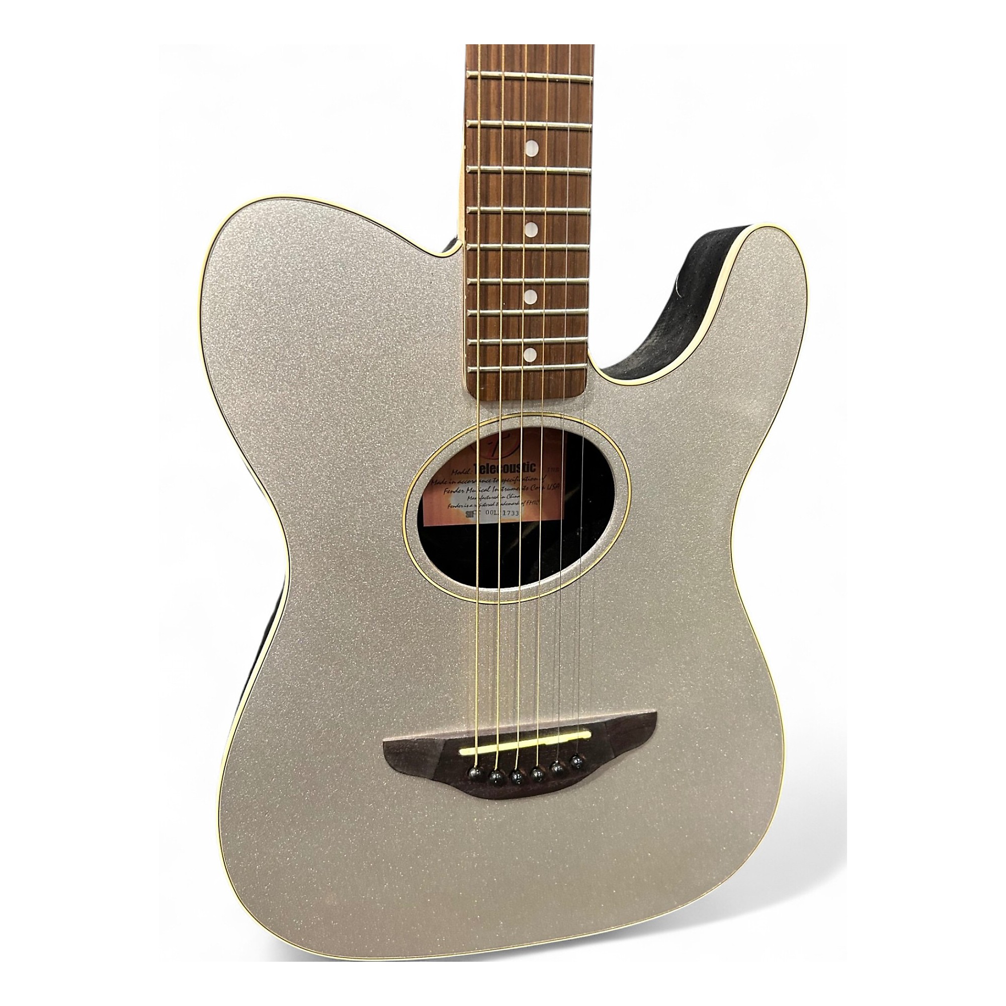 Fender Telecousticアコースティックギター Used Fender Telecoustic Silver Sparkle Acoustic Electric
