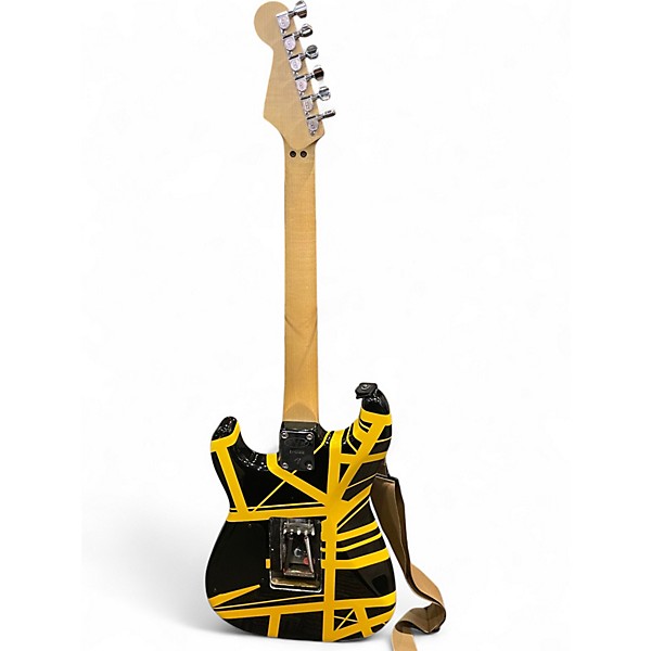 Used EVH Striped Series Black with Yellow Stripes Solid Body Electric Guitar