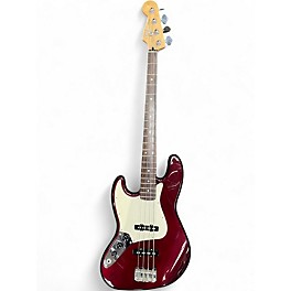 Used Fender Standard Jazz Bass Left Handed Midnight Wine Electric Bass Guitar