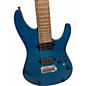 Used Ibanez MM7 TAB Martin Miller Signature Transparent Aqua Blue Solid Body Electric Guitar