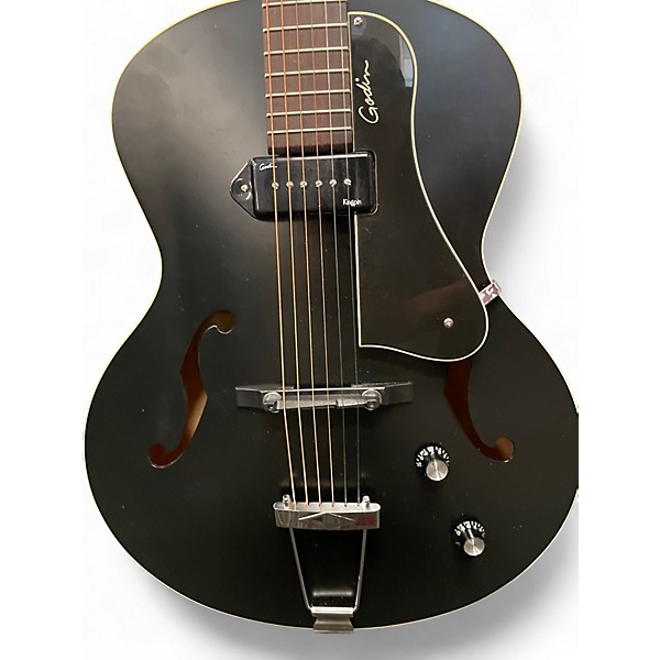 Used Godin 5th Avenue Kingpin P90 Black Hollow Body Electric