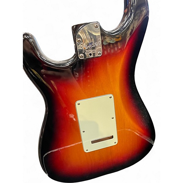 Used Fender American Deluxe Stratocaster ABALONE FRET MARKERS 2 Color Sunburst Solid Body Electric Guitar