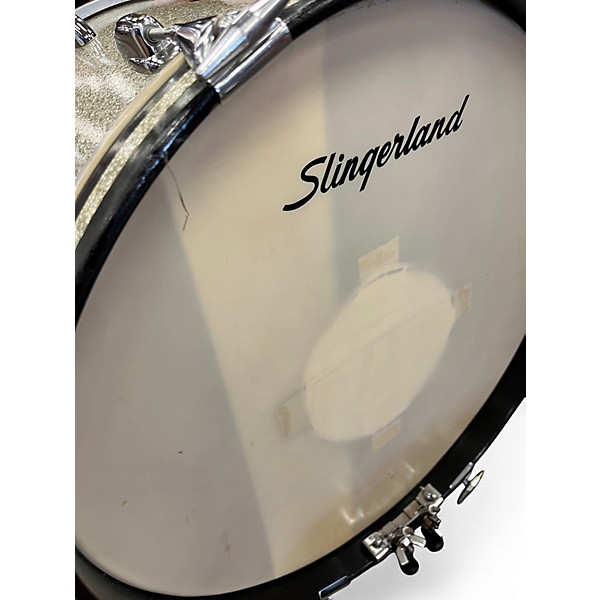 Vintage 1960s Slingerland 3 Piece modern jazz no. 9 kit Silver Sparkle Drum Kit