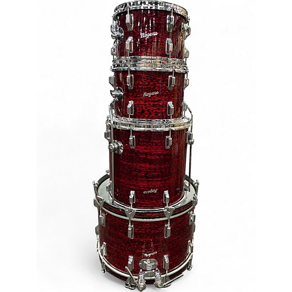Vintage 1960s Rogers 4 Piece Holiday Red Onyx Drum Kit