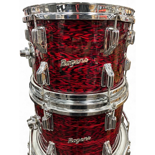 Vintage 1960s Rogers 4 Piece Holiday Red Onyx Drum Kit