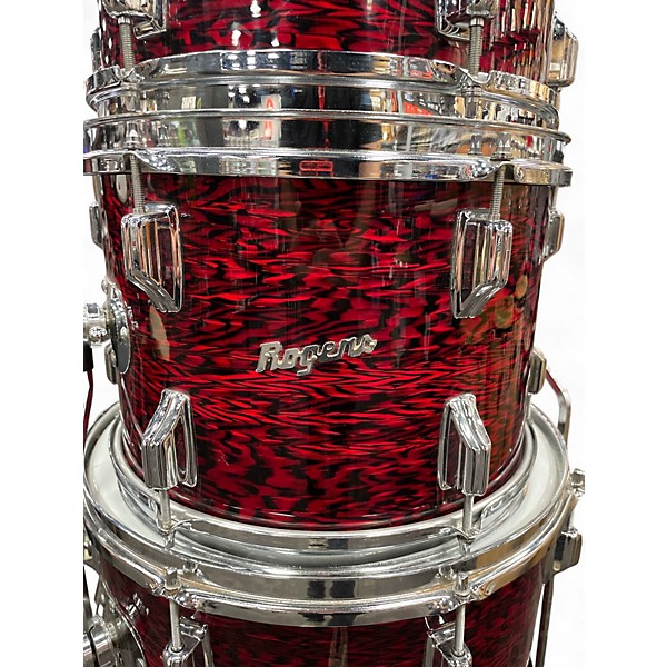 Vintage 1960s Rogers 4 Piece Holiday Red Onyx Drum Kit