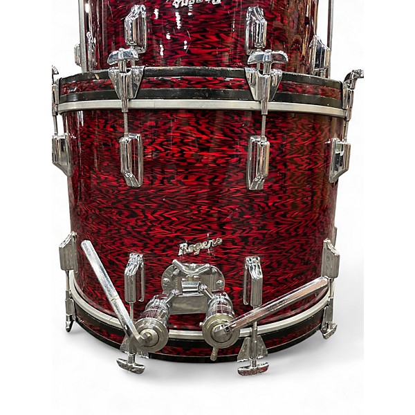 Vintage 1960s Rogers 4 Piece Holiday Red Onyx Drum Kit