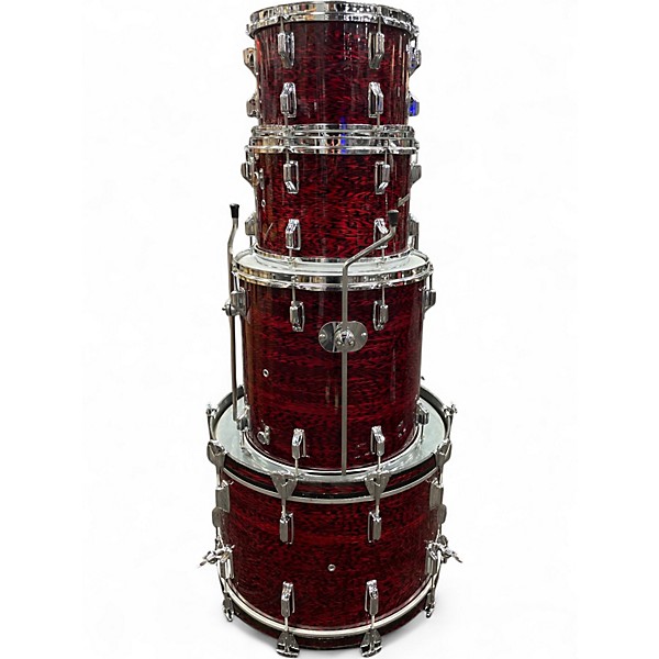 Vintage 1960s Rogers 4 Piece Holiday Red Onyx Drum Kit