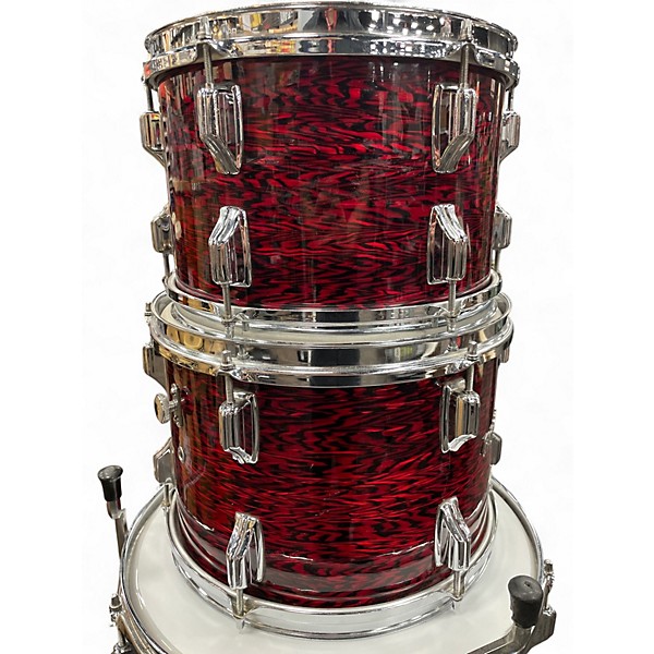 Vintage 1960s Rogers 4 Piece Holiday Red Onyx Drum Kit