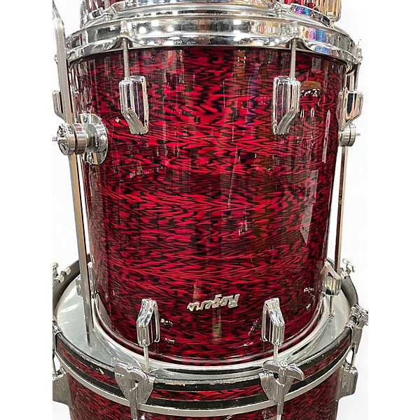 Vintage 1960s Rogers 4 Piece Holiday Red Onyx Drum Kit