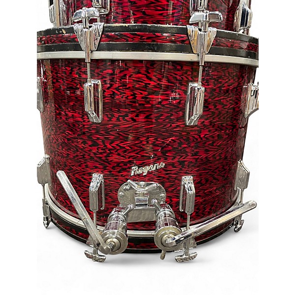 Vintage 1960s Rogers 4 Piece Holiday Red Onyx Drum Kit