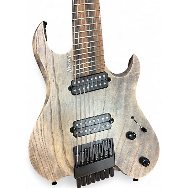 Used Kiesel Vader 8 Multiscale Custom 8 String Headless Antique Ash Solid Body Electric Guitar
