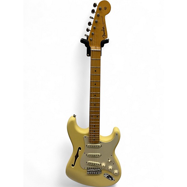 Used Fender Eric Johnson Thinline Stratocaster Alpine White Hollow Body Electric Guitar