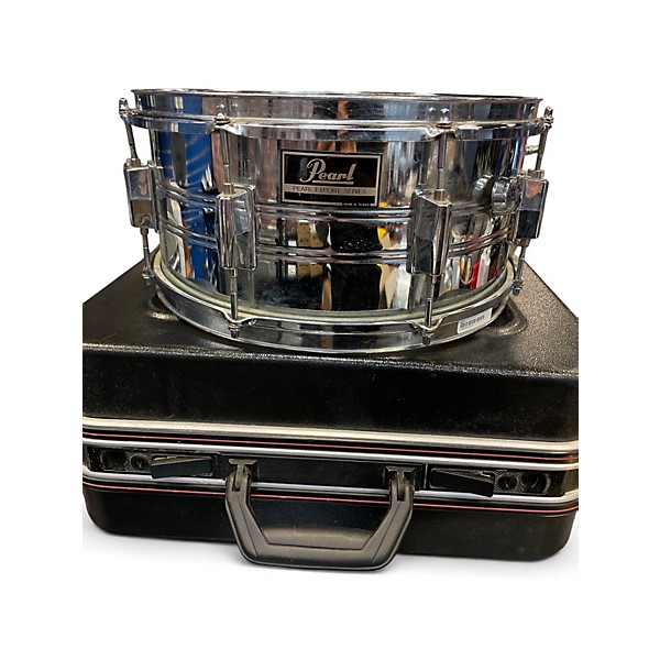 Used Pearl 14X6 EXPORT SERIES SNARE Silver Drum