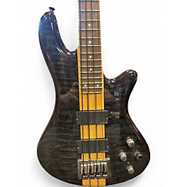 Used Schecter Guitar Research Stiletto Elite 4 String Trans Black Electric Bass Guitar