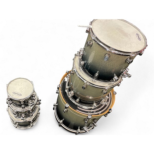 Used PDP by DW 6 Piece X7 SILVER TO BLACK FADE Drum Kit