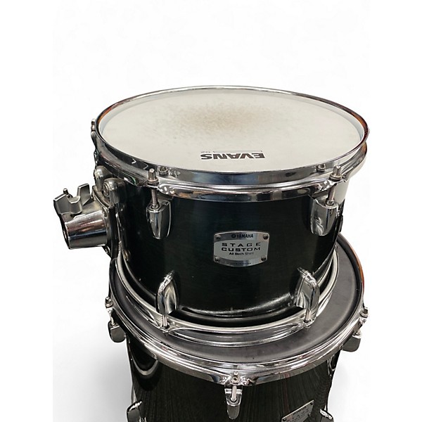Used Yamaha 4 Piece Stage Custom Black Drum Kit