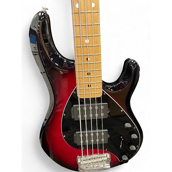 Used Ernie Ball Music Man Stingray HH 5 String Crimson Red Burst Electric Bass Guitar