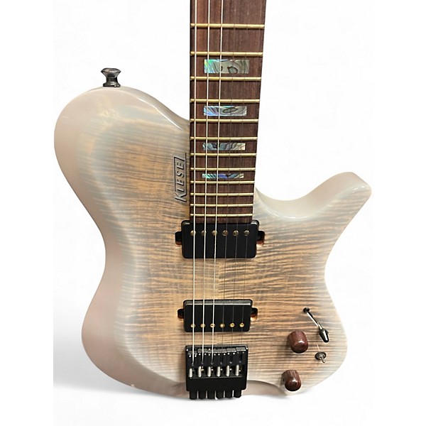 Used Kiesel Zeus Trans White Solid Body Electric Guitar