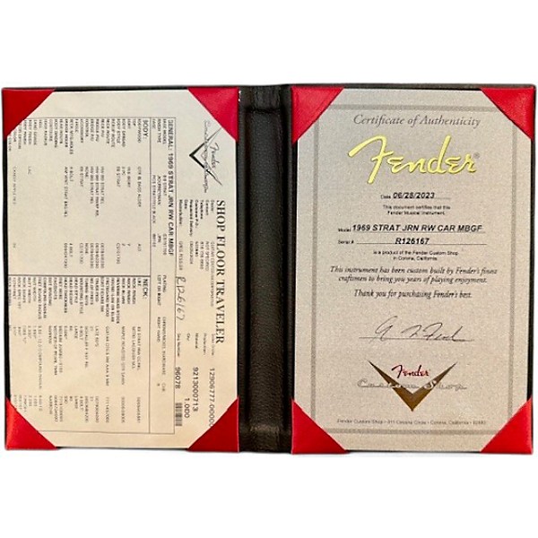 Used 2023 Fender 1969 MSTRBLT GREG FESSLER JRN REL STRAT Candy Apple Red Solid Body Electric Guitar