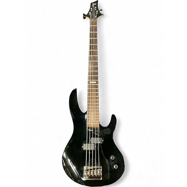 Used ESP LTD B155DX 5 String BLACK Electric Bass Guitar