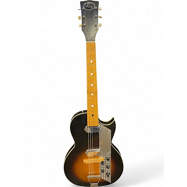 Vintage 1950s Kay Value Leader Tobacco Sunburst Solid Body Electric Guitar