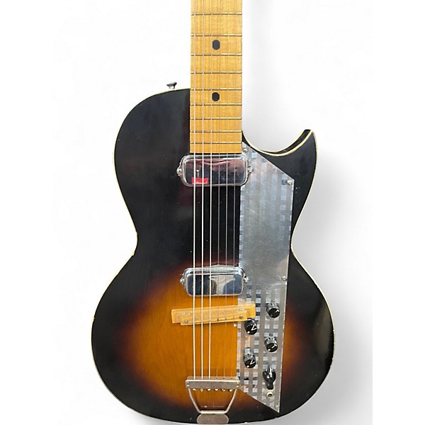 Vintage 1950s Kay Value Leader Tobacco Sunburst Solid Body Electric Guitar