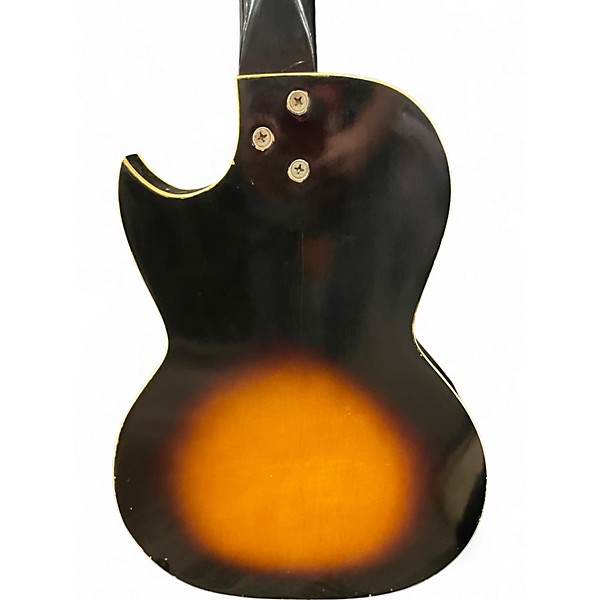 Vintage 1950s Kay Value Leader Tobacco Sunburst Solid Body Electric Guitar
