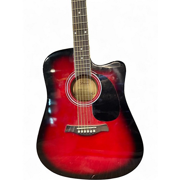 Used Ventura v12 RED BURST Acoustic Electric Guitar