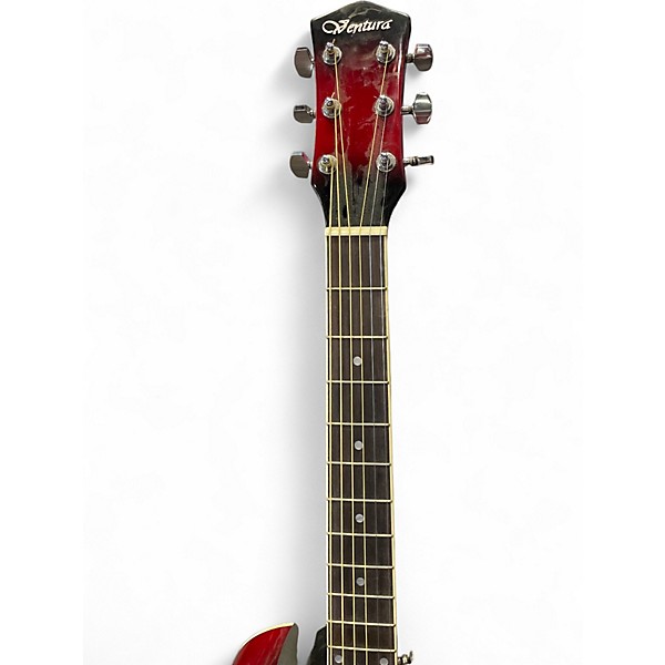 Used Ventura v12 RED BURST Acoustic Electric Guitar
