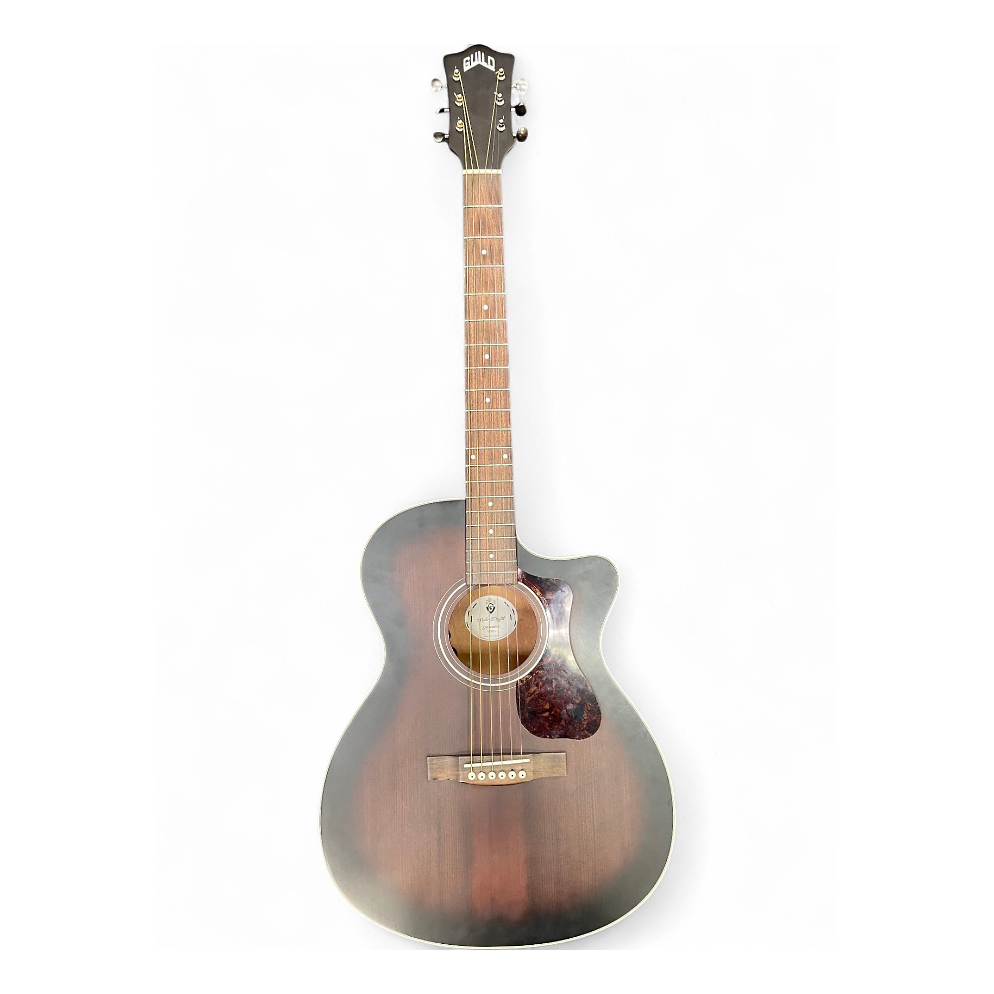 Used Guild OM240CE Crimson Burst Acoustic Electric Guitar