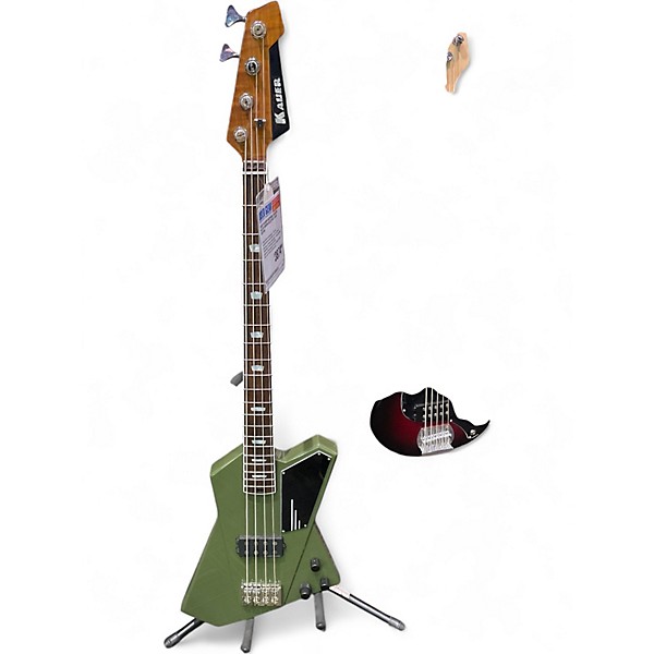 Used Kauer Guitars DRAKEN OLIVE GREEN Electric Bass Guitar