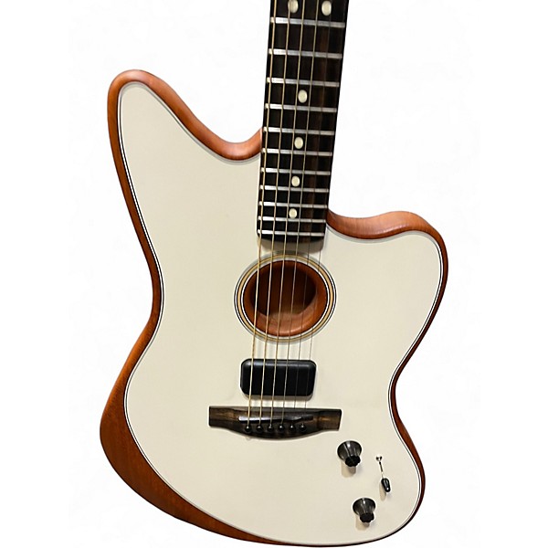 Used Fender ACOUSTASONIC AMERICAN JAZZMASTER White Acoustic Electric Guitar