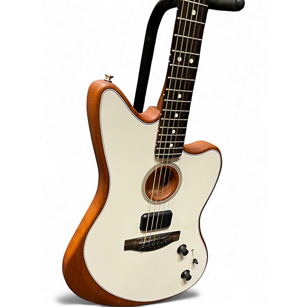 Used Fender ACOUSTASONIC AMERICAN JAZZMASTER White Acoustic Electric Guitar