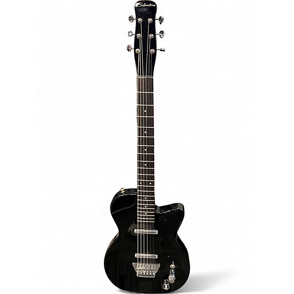 Used Silvertone 1303 BK Black Solid Body Electric Guitar